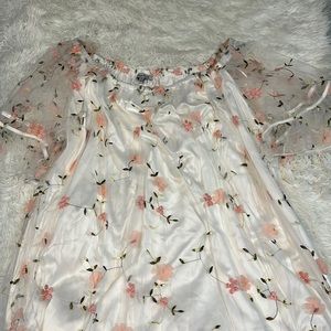 Stunning 3D floral sundress bridal pink flowers